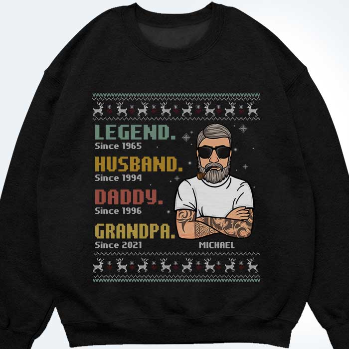 Legend Husband Daddy Grandpa  - Personalized T-shirt, Hoodie, Unisex Sweatshirt.