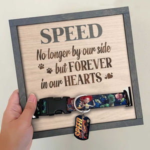 No Longer In Ourside - Dog Memorial - Personalized Memorial Pet Loss Sign (9x9 inches).
