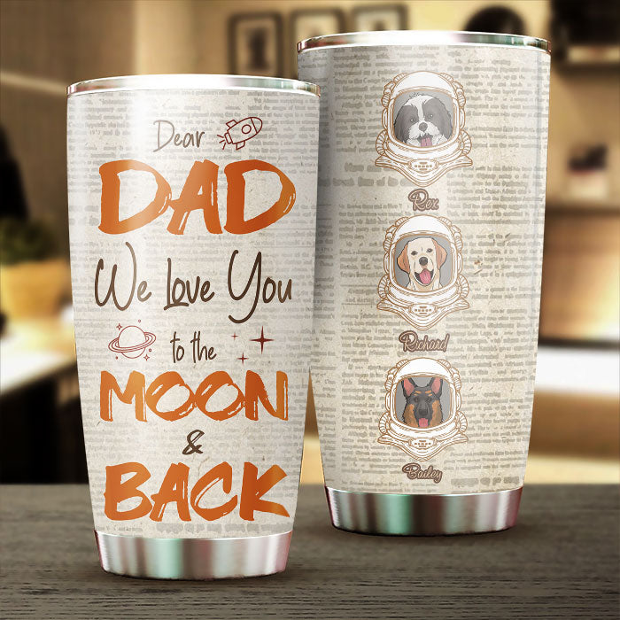 Nous aimons papa jusqu'à la lune et retour - Gobelet personnalisé - Cadeau pour papa