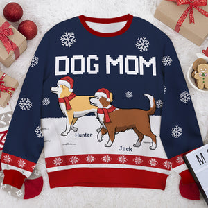 Je vous envoie des carlins et des bisous pour Noël - Sweat-shirt de Noël moche unisexe personnalisé, sweat-shirt en laine, sweat-shirt imprimé intégral - Cadeau pour les amoureux des chiens, les amoureux des animaux, cadeau de Noël