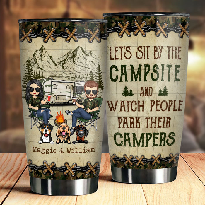 Asseyons-nous au camping - Gobelet personnalisé - Cadeau pour les amateurs de camping