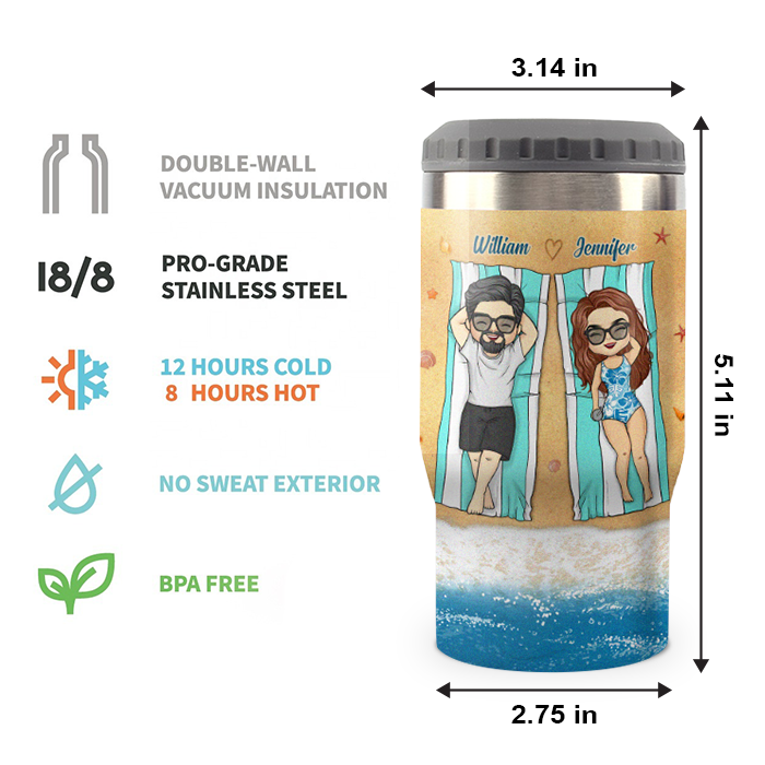 Partenaires de voyage pour la vie - Glacière personnalisée - Cadeau pour couple, mari et femme