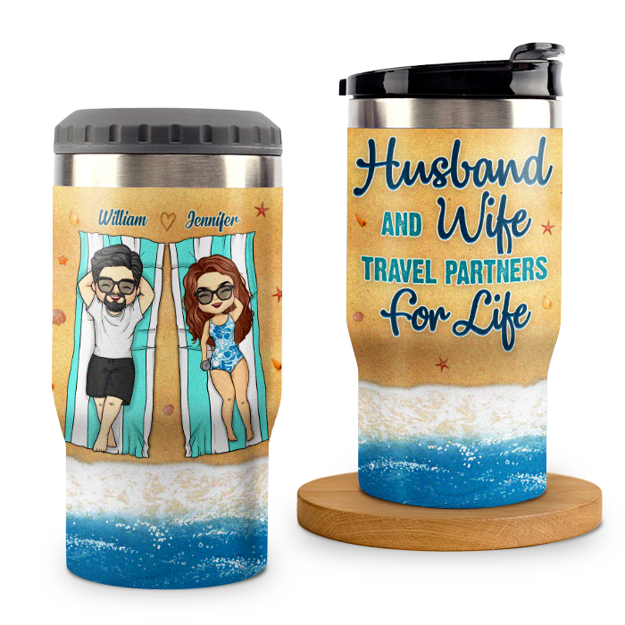Partenaires de voyage pour la vie - Glacière personnalisée - Cadeau pour couple, mari et femme