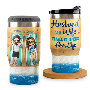 Partenaires de voyage pour la vie - Glacière personnalisée - Cadeau pour couple, mari et femme