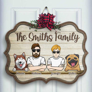 Welcome To Our Family - Gift For Dog Lovers - Personalized Shaped Door Sign.