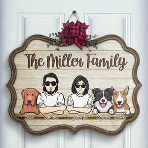 Welcome To Our Family - Gift For Dog Lovers - Personalized Shaped Door Sign.