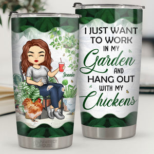 Passe du temps avec mes poules - Gobelet personnalisé - Cadeau pour les amateurs de jardinage