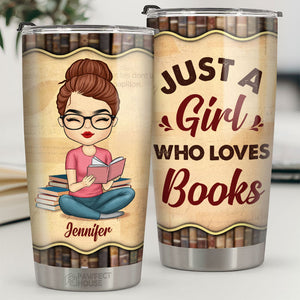 Juste une fille qui aime les livres - Gobelet personnalisé - Cadeau pour les amoureux des livres
