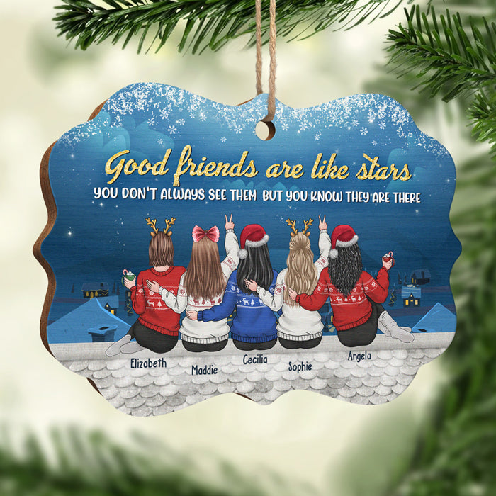 You Know Your Besties Are There - Personalized Custom Benelux Shaped Wood Christmas Ornament - Gift For Bestie, Best Friend, Sister, Birthday Gift For Bestie And Friend, Christmas Gift