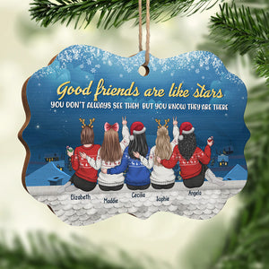 You Know Your Besties Are There - Personalized Custom Benelux Shaped Wood Christmas Ornament - Gift For Bestie, Best Friend, Sister, Birthday Gift For Bestie And Friend, Christmas Gift