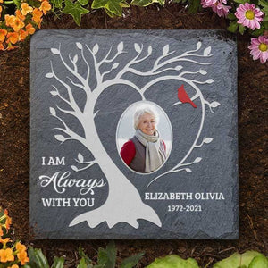 I'm Always With You - Personalized Memorial Stone, Human Grave Marker - Upload Image, Memorial Gift, Sympathy Gift