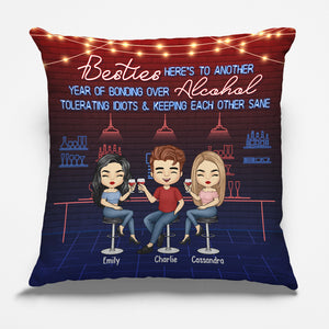 Besties, on est comme une petite bande - Coussin personnalisé Bestie (insert inclus) - Cadeau de Noël pour meilleures amies, BFF, sœurs