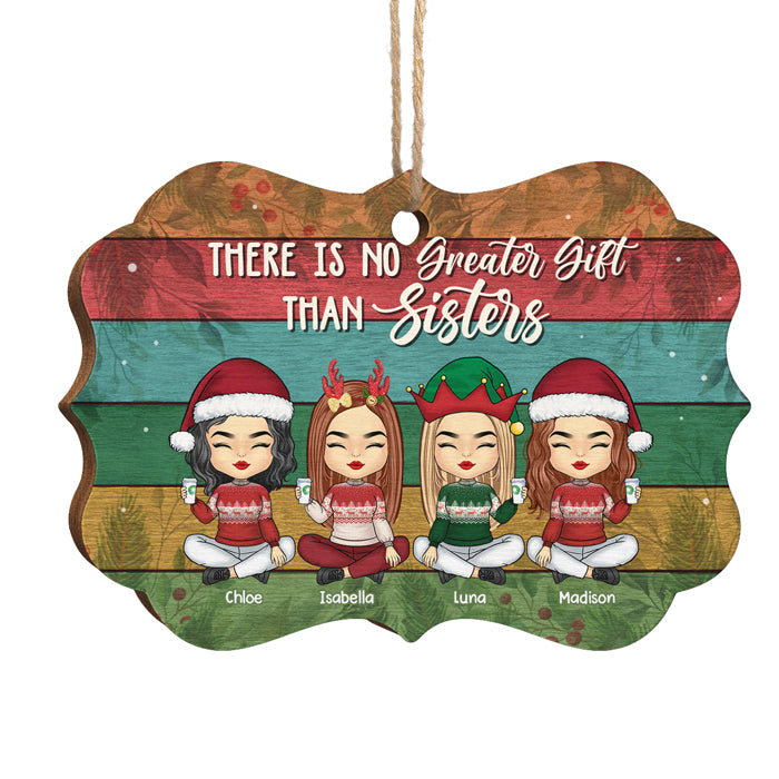 Sœurs, le plus beau cadeau de Noël de tous les temps ! Décoration de Noël en bois personnalisée en forme de Benelux ! Cadeau pour meilleure amie, meilleure amie, sœur, cadeau d'anniversaire pour meilleure amie et amie, cadeau de Noël