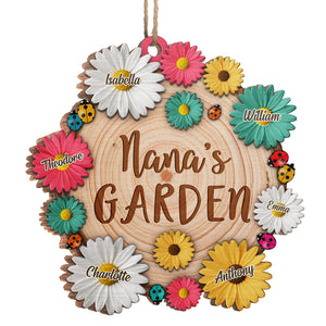 Jardin de fleurs de grand-mère - Décoration de Noël personnalisée en bois - Cadeau pour grand-mère, grands-parents, cadeau de Noël