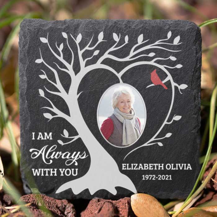 I'm Always With You - Personalized Memorial Stone, Human Grave Marker - Upload Image, Memorial Gift, Sympathy Gift