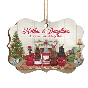 Mère et filles, unies pour toujours - Décoration de Noël en bois personnalisée en forme de Benelux - Cadeau pour la famille, cadeau de Noël