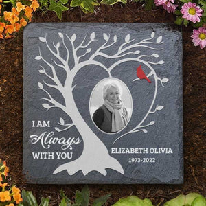 I'm Always With You - Personalized Memorial Stone, Human Grave Marker - Upload Image, Memorial Gift, Sympathy Gift