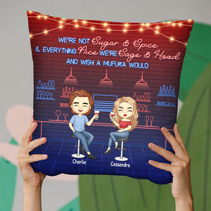 Besties, on est comme une petite bande - Coussin personnalisé Bestie (insert inclus) - Cadeau de Noël pour meilleures amies, BFF, sœurs