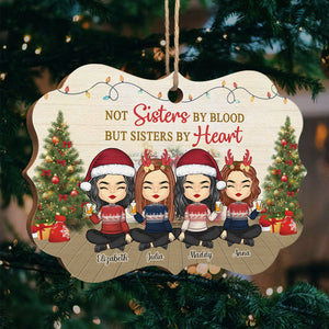 Nous sommes sœurs de cœur - Décoration de Noël en bois personnalisée en forme de Benelux - Cadeau pour meilleure amie, meilleure amie, sœur, cadeau d'anniversaire pour meilleure amie et amie, cadeau de Noël