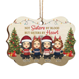 Nous sommes sœurs de cœur - Décoration de Noël en bois personnalisée en forme de Benelux - Cadeau pour meilleure amie, meilleure amie, sœur, cadeau d'anniversaire pour meilleure amie et amie, cadeau de Noël
