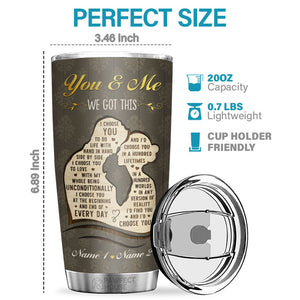 Ce qui compte, c'est que je t'ai eu et que tu m'as eu - Gobelet personnalisé - Cadeau pour couple, mari et femme, anniversaire, fiançailles, mariage, cadeau de mariage