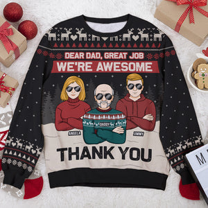 Merci papa, nous sommes géniaux - Sweat-shirt de Noël unisexe personnalisé et moche, sweat-shirt en laine, sweat-shirt imprimé sur toute la surface - Cadeau pour papa, cadeau de Noël
