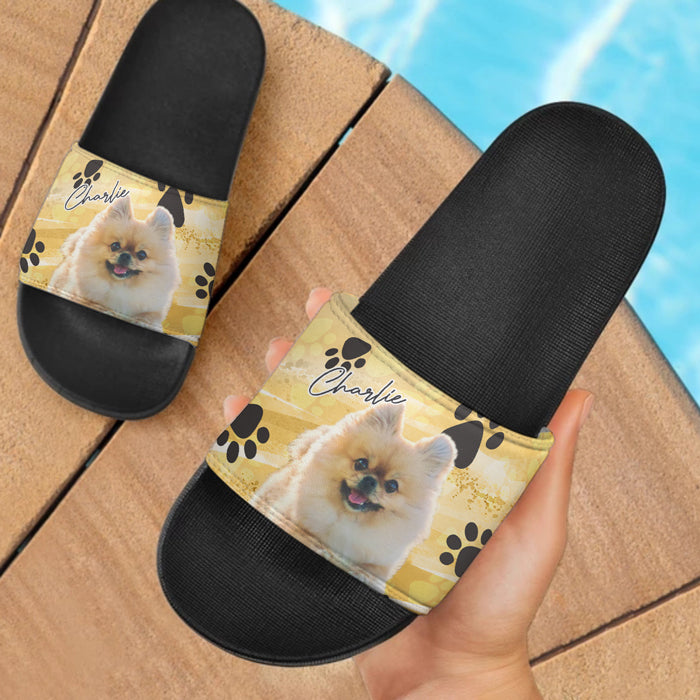 My Beloved Pet - Personalized Slide Sandals, Slippers - Upload Image, Gift For Pet Lovers