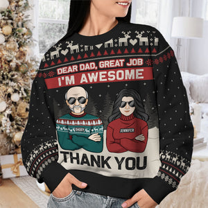 Merci papa, nous sommes géniaux - Sweat-shirt de Noël unisexe personnalisé et moche, sweat-shirt en laine, sweat-shirt imprimé sur toute la surface - Cadeau pour papa, cadeau de Noël