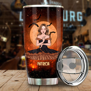 In My Defense The Moon Was Full And I Was Left Unsupervised - Personalized Witch Tumbler - Gift For Witches, Gift For Yourself, Halloween Gift
