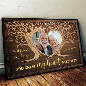 Dieu savait que mon cœur avait besoin de toi – Affiche horizontale personnalisée – Télécharger une image, cadeau pour couple, mari et femme