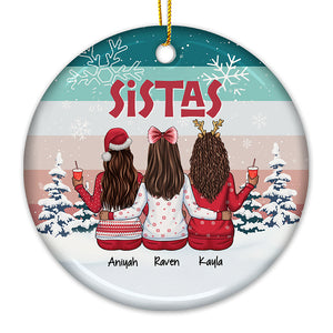 Plus que des meilleures amies, des sœurs dans l'âme - Décoration de Noël ronde personnalisée en céramique - Cadeau pour meilleure amie, meilleure amie, sœur, cadeau d'anniversaire pour meilleure amie et amie, cadeau de Noël