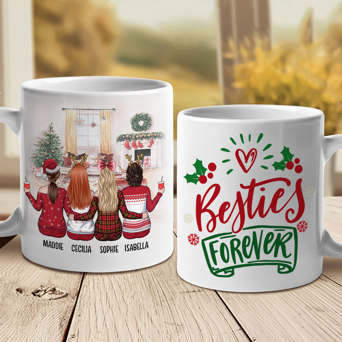 Besties Forever - Always Better Together - Personalized Mug.