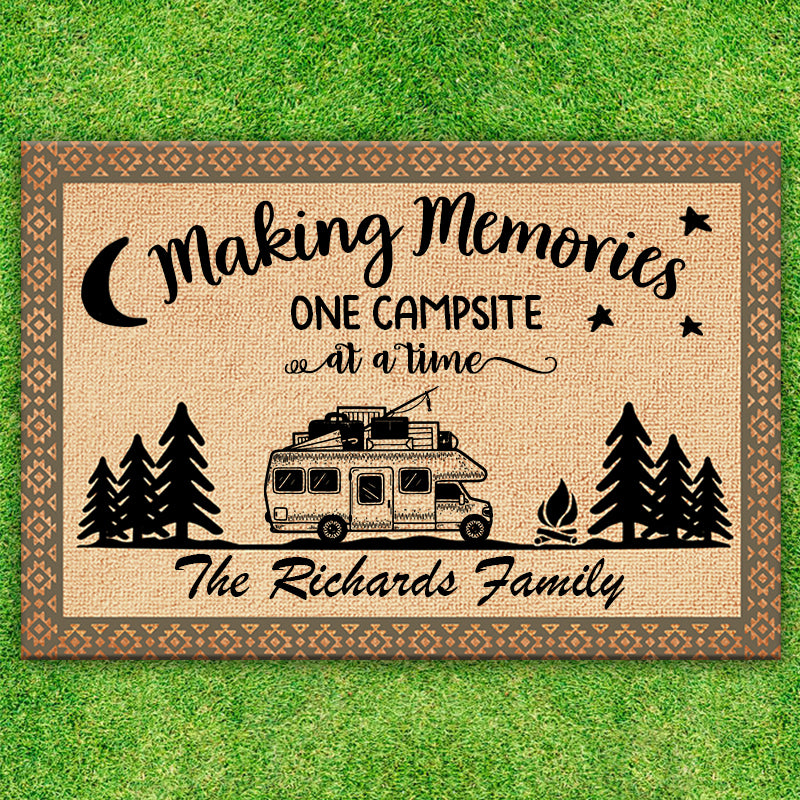 Making Memories At The Campsite - Personalized Decorative Mat.