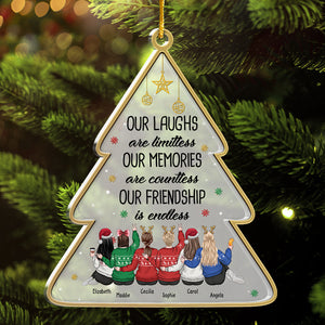 Nos souvenirs sont innombrables, notre amitié est sans fin - Décoration de Noël personnalisée en acrylique en forme de sapin de Noël - Cadeau pour meilleure amie, meilleure amie, sœur, cadeau d'anniversaire pour meilleure amie et amie, cadeau de Noël