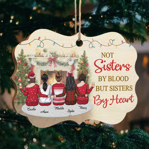 Pas sœurs de sang, mais sœurs de cœur - Décoration de Noël en bois personnalisée en forme de Benelux - Cadeau pour meilleure amie, meilleure amie, sœur, cadeau d'anniversaire pour meilleure amie et amie, cadeau de Noël