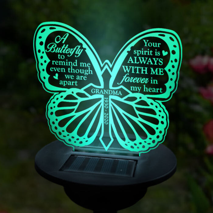 Ton esprit est toujours avec moi - Lampe solaire de jardin commémorative personnalisée - Cadeau commémoratif, cadeau de condoléances