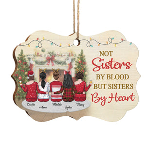 Pas sœurs de sang, mais sœurs de cœur - Décoration de Noël en bois personnalisée en forme de Benelux - Cadeau pour meilleure amie, meilleure amie, sœur, cadeau d'anniversaire pour meilleure amie et amie, cadeau de Noël