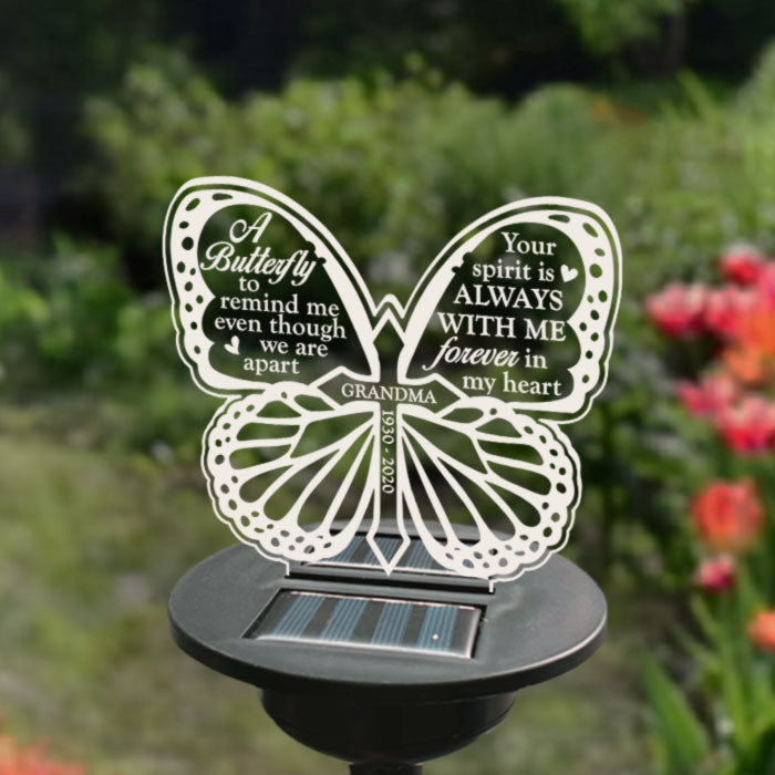 Ton esprit est toujours avec moi - Lampe solaire de jardin commémorative personnalisée - Cadeau commémoratif, cadeau de condoléances