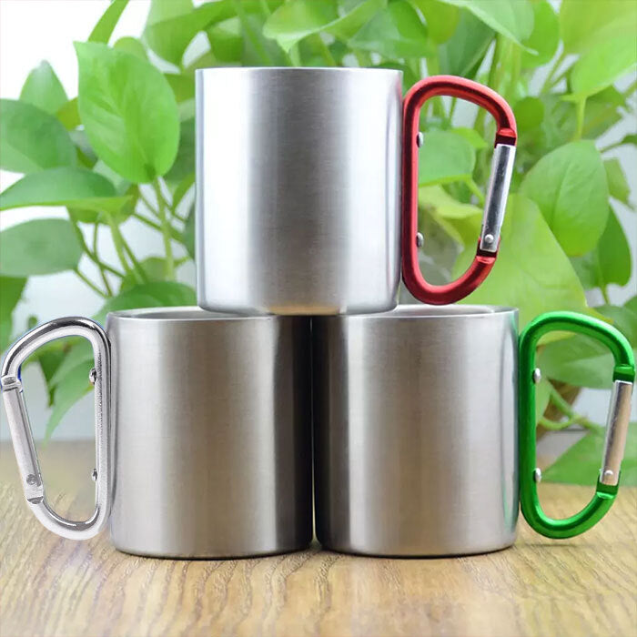 You, Me & The Dogs - Personalized Carabiner Camping Mug - Gift For Camping Lovers