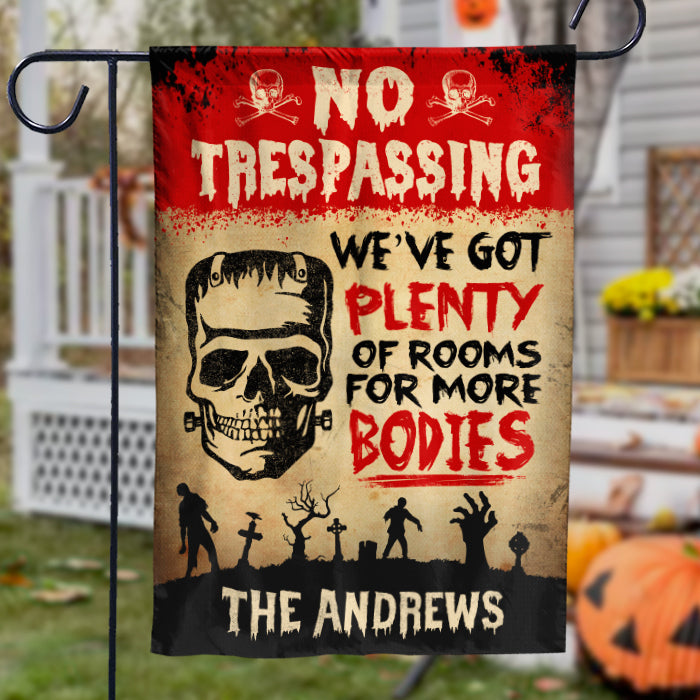 We've Got Plenty Of Rooms For More Bodies - Personalized Zombie Flag, Halloween Ideas..