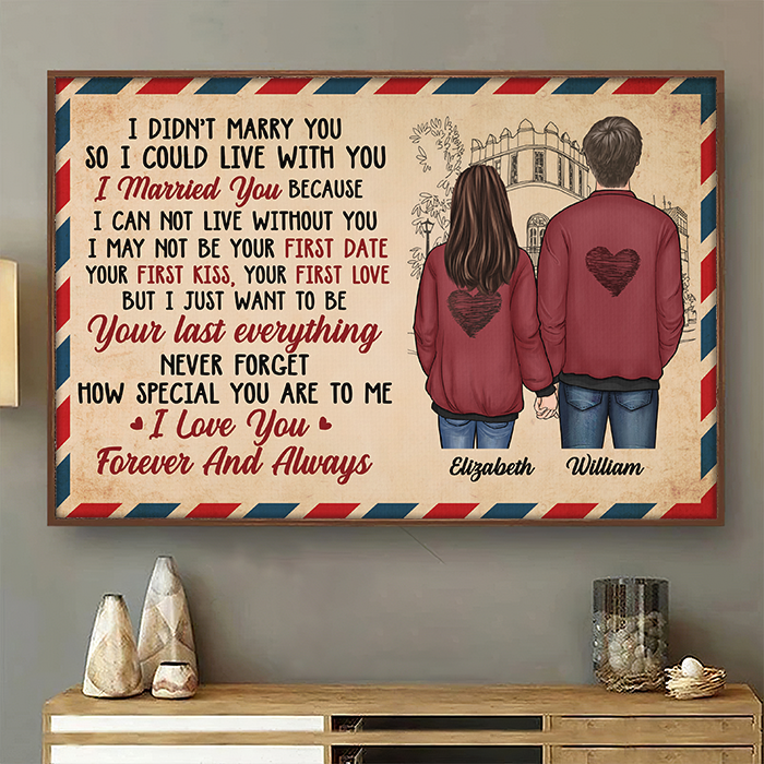 I Can Not Live Without You - I Love You, Forever And Always - Gift For Couples, Personalized Horizontal Poster.