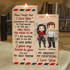 I Did A Right Thing In My Life That I Gave My Heart To You - Gift For Couples, Personalized Candle Holder.