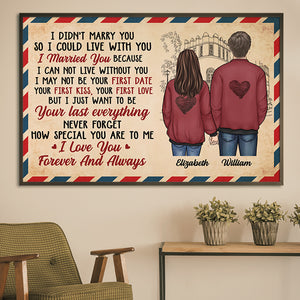 I Can Not Live Without You - I Love You, Forever And Always - Gift For Couples, Personalized Horizontal Poster.