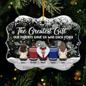 Family Where Life Begins Love Never Ends - Personalized Custom Benelux Shaped Acrylic Christmas Ornament - Gift For Family, Christmas Gift