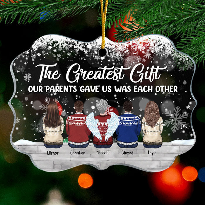 Family Where Life Begins Love Never Ends - Personalized Custom Benelux Shaped Acrylic Christmas Ornament - Gift For Family, Christmas Gift