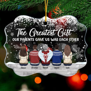 Family Where Life Begins Love Never Ends - Personalized Custom Benelux Shaped Acrylic Christmas Ornament - Gift For Family, Christmas Gift