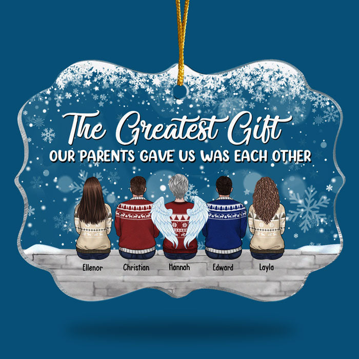 Family Where Life Begins Love Never Ends - Personalized Custom Benelux Shaped Acrylic Christmas Ornament - Gift For Family, Christmas Gift