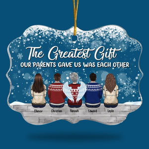 Family Where Life Begins Love Never Ends - Personalized Custom Benelux Shaped Acrylic Christmas Ornament - Gift For Family, Christmas Gift