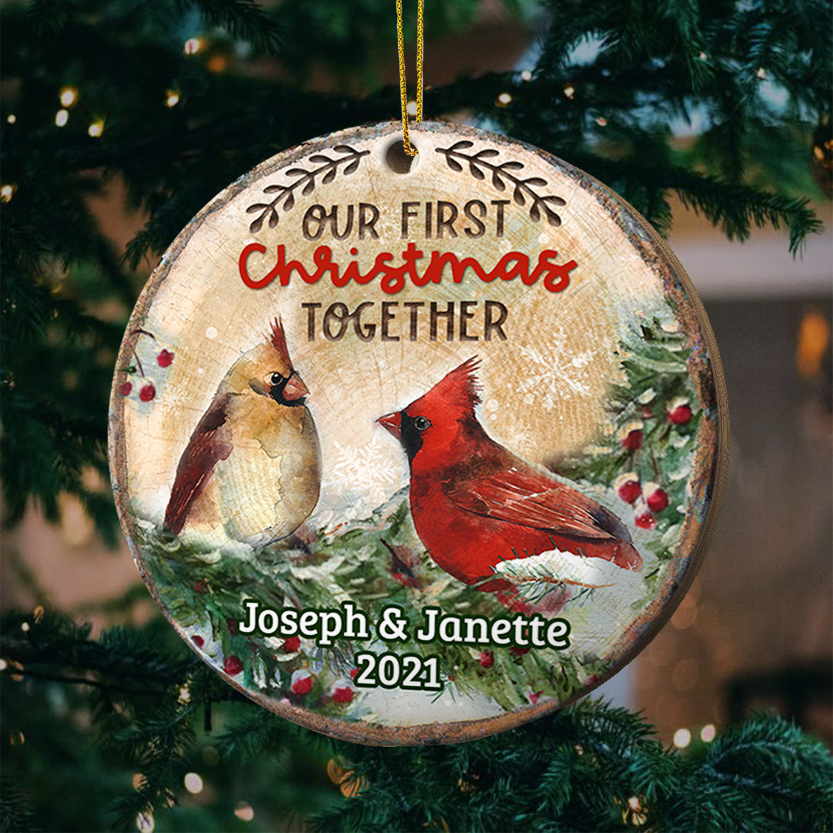 Our First Christmas Together - Personalized Shaped Ornament.