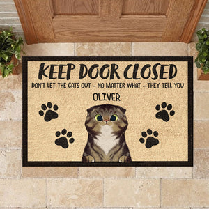 Don't Let The Cats Out - Funny Personalized Cat Decorative Mat (WW).